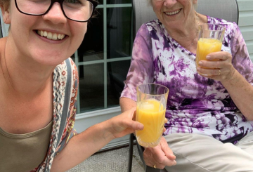 Janell and her gram sharing gin