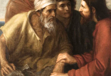 Jesus with some disciples