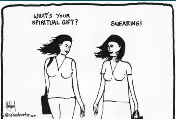 David Hayward cartoon on the spiritual gift of swearing