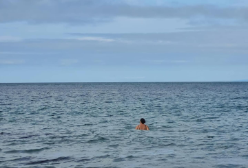 Rachael in the water