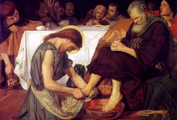 painting of Jesus washing the feet of Peter