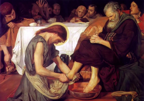 painting of Jesus washing the feet of Peter