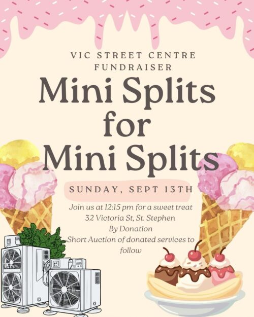 poster for "Mini-splits for Mini-Splits" event - ice cream social to help raise funds